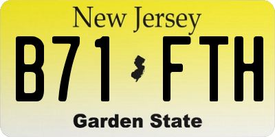 NJ license plate B71FTH