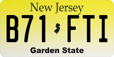 NJ license plate B71FTI