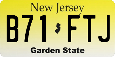 NJ license plate B71FTJ