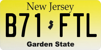 NJ license plate B71FTL