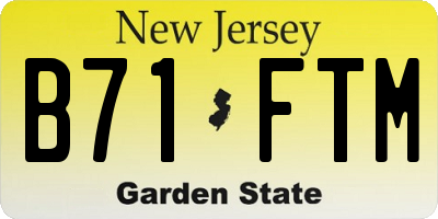 NJ license plate B71FTM