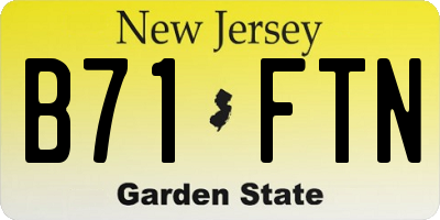 NJ license plate B71FTN