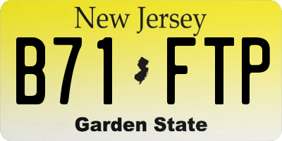 NJ license plate B71FTP