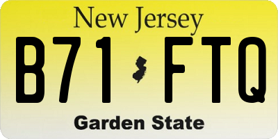 NJ license plate B71FTQ
