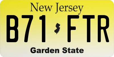 NJ license plate B71FTR