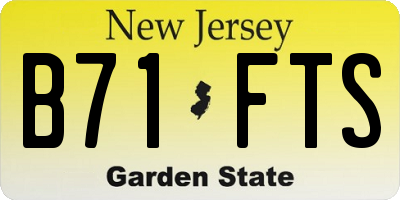 NJ license plate B71FTS
