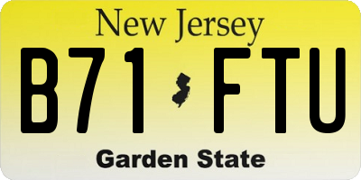 NJ license plate B71FTU