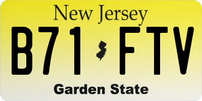 NJ license plate B71FTV