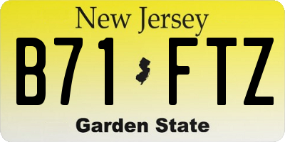 NJ license plate B71FTZ