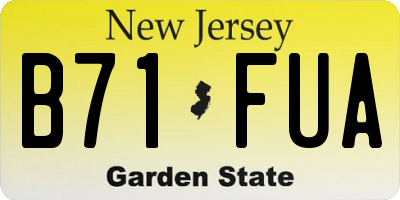 NJ license plate B71FUA