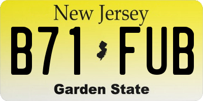 NJ license plate B71FUB