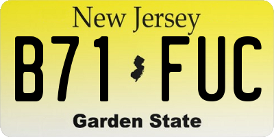 NJ license plate B71FUC