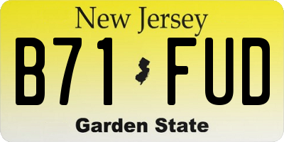 NJ license plate B71FUD