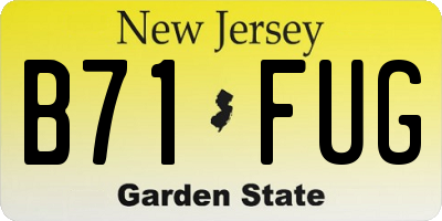 NJ license plate B71FUG