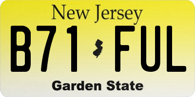 NJ license plate B71FUL