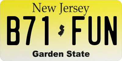NJ license plate B71FUN