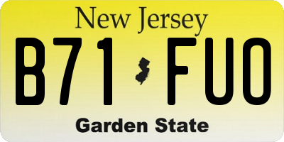NJ license plate B71FUO