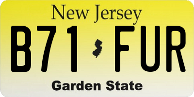 NJ license plate B71FUR