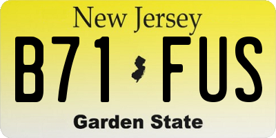NJ license plate B71FUS