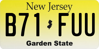 NJ license plate B71FUU