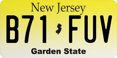 NJ license plate B71FUV