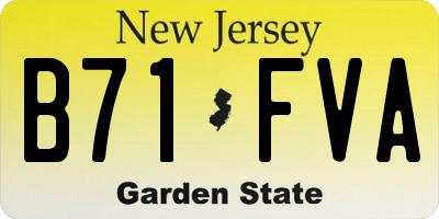 NJ license plate B71FVA