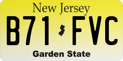 NJ license plate B71FVC