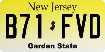 NJ license plate B71FVD