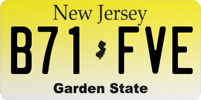 NJ license plate B71FVE