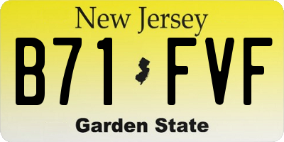 NJ license plate B71FVF