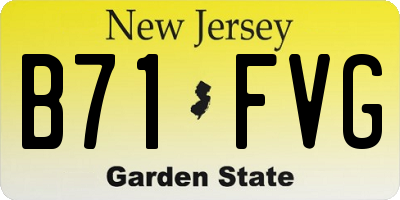 NJ license plate B71FVG