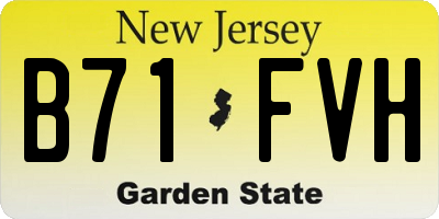 NJ license plate B71FVH