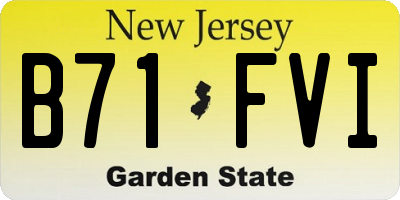 NJ license plate B71FVI
