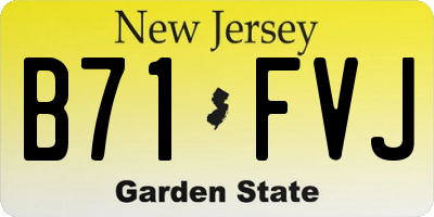 NJ license plate B71FVJ