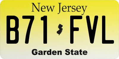 NJ license plate B71FVL
