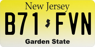 NJ license plate B71FVN