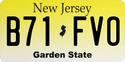 NJ license plate B71FVO
