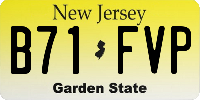 NJ license plate B71FVP