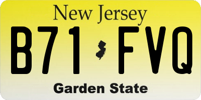 NJ license plate B71FVQ