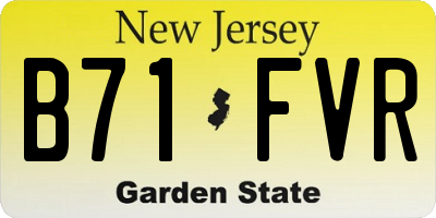 NJ license plate B71FVR