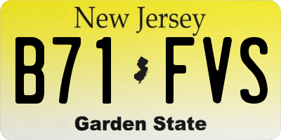 NJ license plate B71FVS