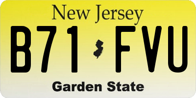 NJ license plate B71FVU