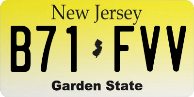 NJ license plate B71FVV