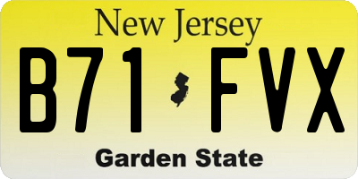 NJ license plate B71FVX