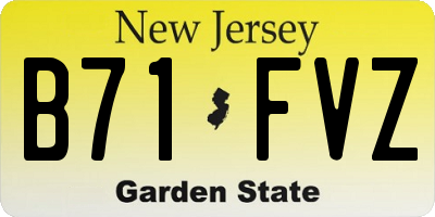 NJ license plate B71FVZ