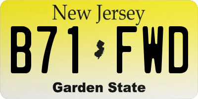 NJ license plate B71FWD