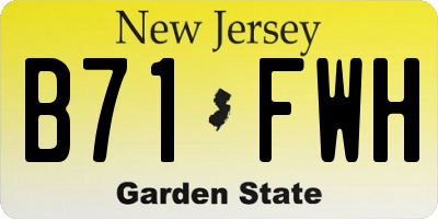 NJ license plate B71FWH