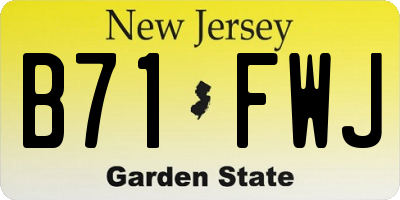 NJ license plate B71FWJ