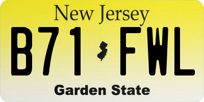 NJ license plate B71FWL