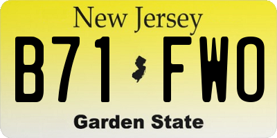 NJ license plate B71FWO